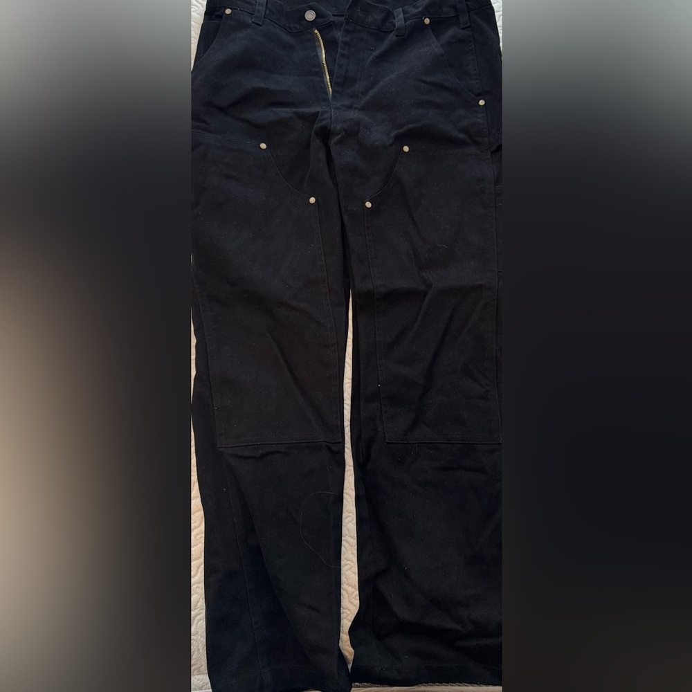 Black Pants with Gold Accents